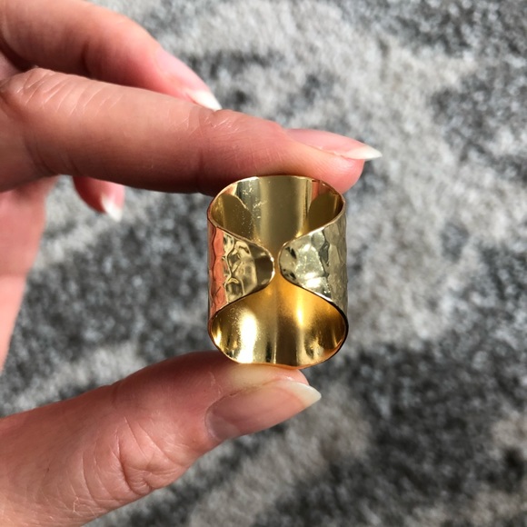 Bold Turquoise + Rhinestone Gold Plated Ring - Picture 5 of 8